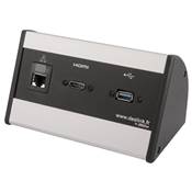 Boitier de Table Saillie Multifonctions Type BTS Alu : HDMI, RJ45, USB 5 m