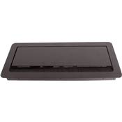 Boitier de Table Encastrable Multifonctions BTU Noir : 2 Secteurs, Chargeur, HDMI, jack 3,5 st 5 m
