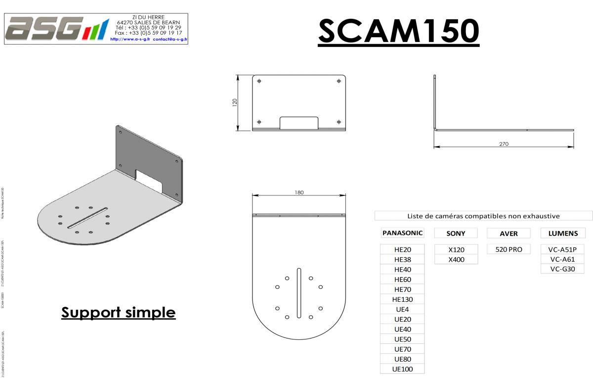 Support universel mural simple pour caméra