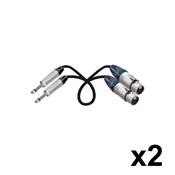 Cordon multipaires analogiques 2 Jack 6.35 stéréo mâle / 2 XLR 3 femelle 10m