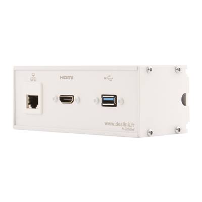 Réglette de connexion Multifonctions BCDA Blanc : HDMI, RJ45, USB 5 m