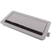 Boitier de Table Encastrable Multifonctions BTU Silver : 2 Secteurs, RJ45, USB 5 m