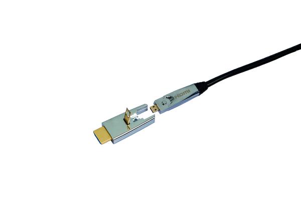 Cordon HDMI 2.0 4K 60Hz fibre optique sans perte, auto alimenté,  tête détachage 20 mètres