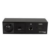 Réglette de connexion Multifonctions BCDA Noir : Secteur, Chargeur, HDMI, RJ45 5 m