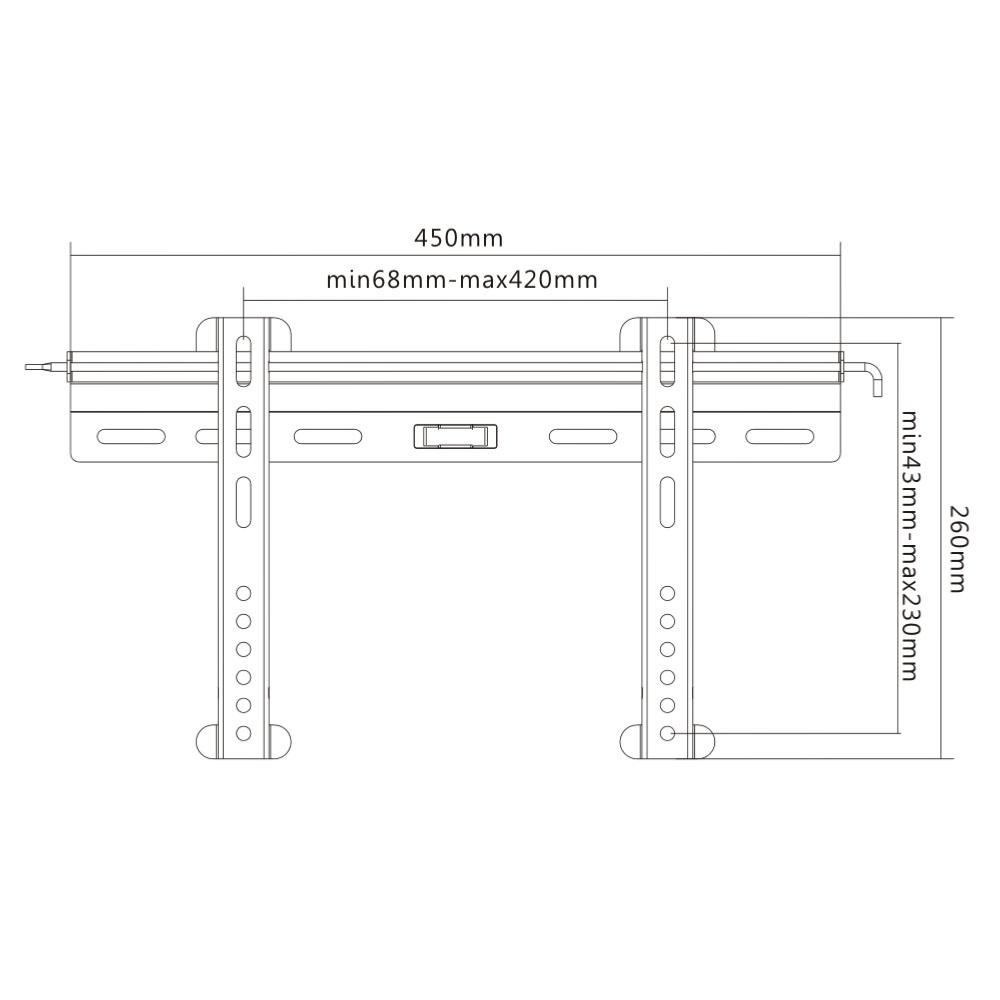 Support mural fixe pour téléviseur à écran plat de 32″ à 70″ - 45 Kg