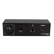 Réglette de connexion Multifonctions BCDA Noir : Secteur, Chargeur, HDMI, RJ45 2 m