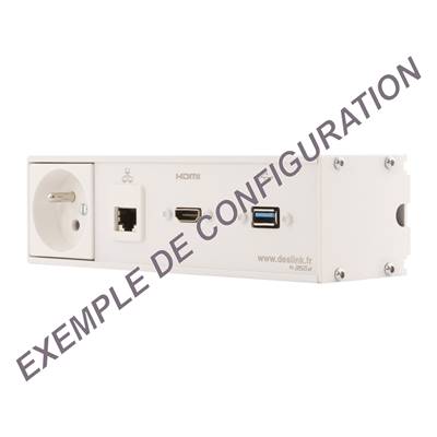 Réglette de connexion Multifonctions Type BCDA 4 Postes Equipement SUR MESURE – Blanc