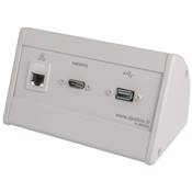 Boitier de Table Saillie Multifonctions Type BTS Blanc : HDMI, RJ45, USB 5 m