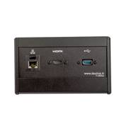 Boitier de Table Saillie Multifonctions Type BTS Noir : HDMI, RJ45, USB 2 m