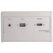 Boitier de Table Saillie Multifonctions Type BTS Blanc : HDMI, USB, Jack 3,5 st 2 m