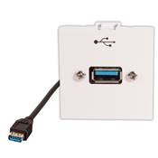 Plastron 45x45 USB A 3.0 Femelle/Femelle Blanc