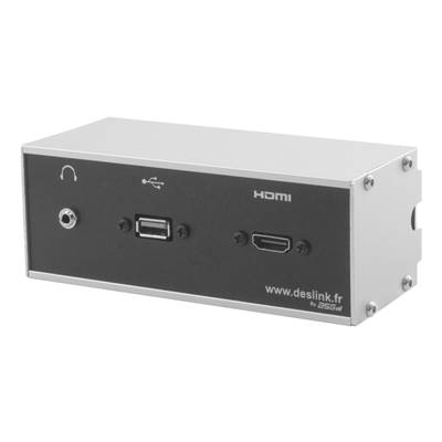 Réglette de connexion Multifonctions BCDA Alu : HDMI, USB, Jack 3,5 st 2 m