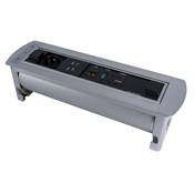 Boitier de Table Rotatif Électrique Multifonctions BTRE : 1 Secteur, 1 chargeur, 2 HDMI, 1 USB, 1 RJ45 2m