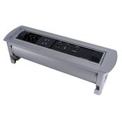 Boitier de Table Rotatif lectrique Multifonctions BTRE : 1 Secteur, 1 chargeur, 2 HDMI, 1 USB, 1 RJ45 2m