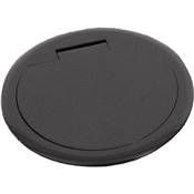 Mini Boitier de Table Rond Encastrable Noire 1 Secteur + 1 RJ45 + 1 Double Chargeur USB Type A
