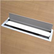 Top Access en Aluminium avec Brosse et Soft Closing Blanc 400 x 127 mm