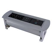 Boitier de Table Rotatif Manuel Multifonctions BTRM : 2 Secteurs, 1 chargeur, 1 HDMI, 1 USB 5m