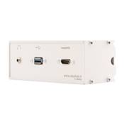 Réglette de connexion Multifonctions BCDA Blanc : HDMI, USB, Jack 3,5 st 5 m