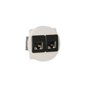 Plastron Céliane Ethernet 2 RJ45 S/FTP Cat6A à câbler, Blanc