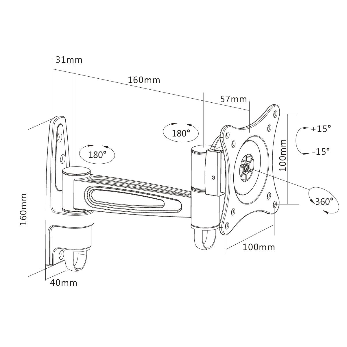 Support orientable pour écran plat