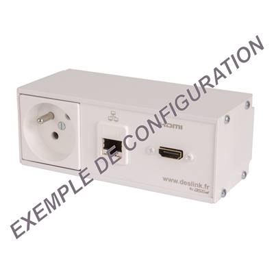 Réglette de connexion Multifonctions Type BCDA 3 Postes Equipement SUR MESURE – Blanc