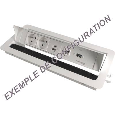 Boitier de Table Saillie Multifonctions Type BTU 5 Postes Equipement SUR MESURE – Blanc