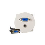 Plastron Cliane VGA Full Pin Femelles/Femelles + Mini Jack 3.5 Stro  souder, Blanc