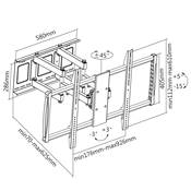 Support Mural Orientable Inclinable pour Ecran Plat et Incurvé 60" à 100"