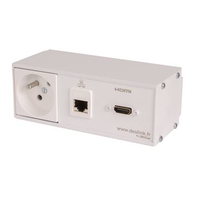 Réglette de connexion Multifonctions BCDA Blanc : Secteur, HDMI, RJ45 2 m