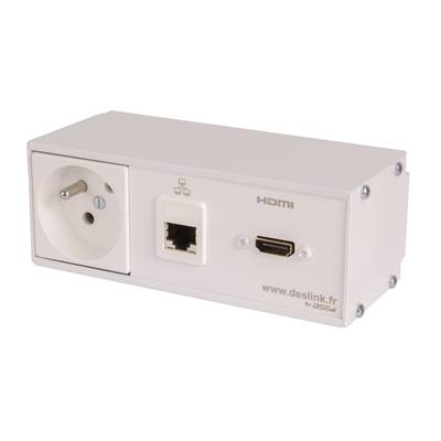 Réglette de connexion Multifonctions BCDA Blanc : Secteur, HDMI, RJ45 5 m