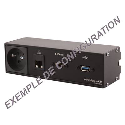 Réglette de connexion Multifonctions Type BCDA 4 Postes Equipement SUR MESURE – Noir