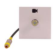 Plastron 45x45 VIDEO RCA Femelle/Femelle, Blanc