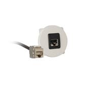 Plastron Céliane Ethernet RJ45 S/FTP Cat6A Femelle/Femelle, Blanc