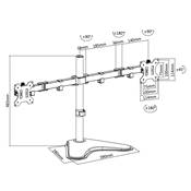 Support de Bureau Mobile pour 2 Ecrans 13" à 32