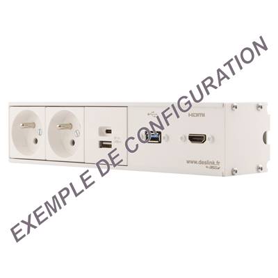 Réglette de connexion Multifonctions Type BCDA 5 Postes Equipement SUR MESURE – Blanc