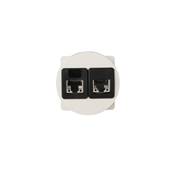 Plastron Cliane Ethernet 2 RJ45 S/FTP Cat6A  cbler, Blanc