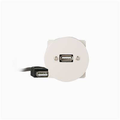Plastron Céliane USB A 2.0 Femelle/Femelle Blanc