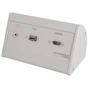 Boitier de Table Saillie Multifonctions Type BTS Blanc : HDMI, USB, Jack 3,5 st 5 m