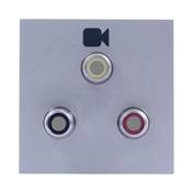 Plastron 45x45 VIDEO et AUDIO STEREO 3 RCA femelles à souder, Silver