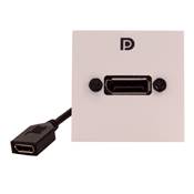 Plastron 45x45 DisplayPort 1.2 4K 60 Hz 21.6 Gbps Pin 20 Connectée Femelle/Femelle, Blanc