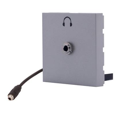 Plastron 45x45 AUDIO STEREO Mini Jack 3.5 Femelle/Femelle, Silver