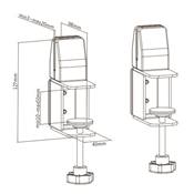 Pinces bords de table en retrait pour séparateurs, vitres ou plexi, silver, vendu par la paire