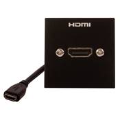 Plastron 45x45 HDMI 2.0 4K UHD 60Hz 18 Gbits/s Femelle/Femelle, Noir