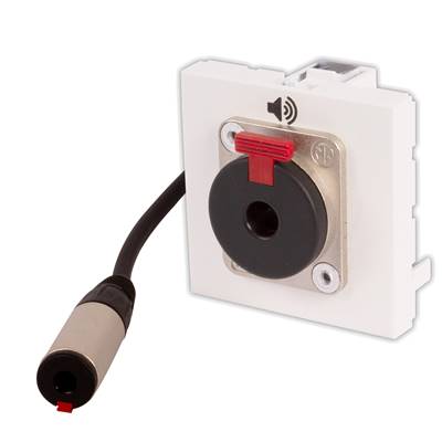 Plastron 45x45 AUDIO STEREO Jack 6.35 NEUTRIK Femelle/Femelle, Blanc