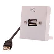 Plastron 45x45 USB A 2.0 Femelle/Femelle Blanc