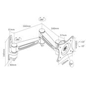 Support Mural Orientable Inclinable et Rotatif pour Ecran Plat 13" à 27"