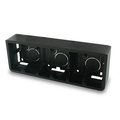 Cadre Saillie pour 3 Plastrons au Standard 45 Couleur Noire