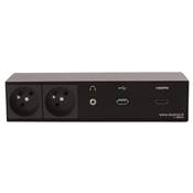 Réglette de connexion Multifonctions BCDA Noir : 2 Secteurs, HDMI, USB, jack 3,5 st 5 m