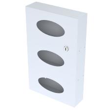 Distributeur Mural en Colonne pour 3 Boites de Gants / Mouchoirs / Lingettes Blanc