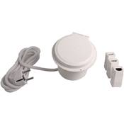 Mini Boitier de Table Modulaire Rond Encastrable Blanc avec Chargeur Induction intégré